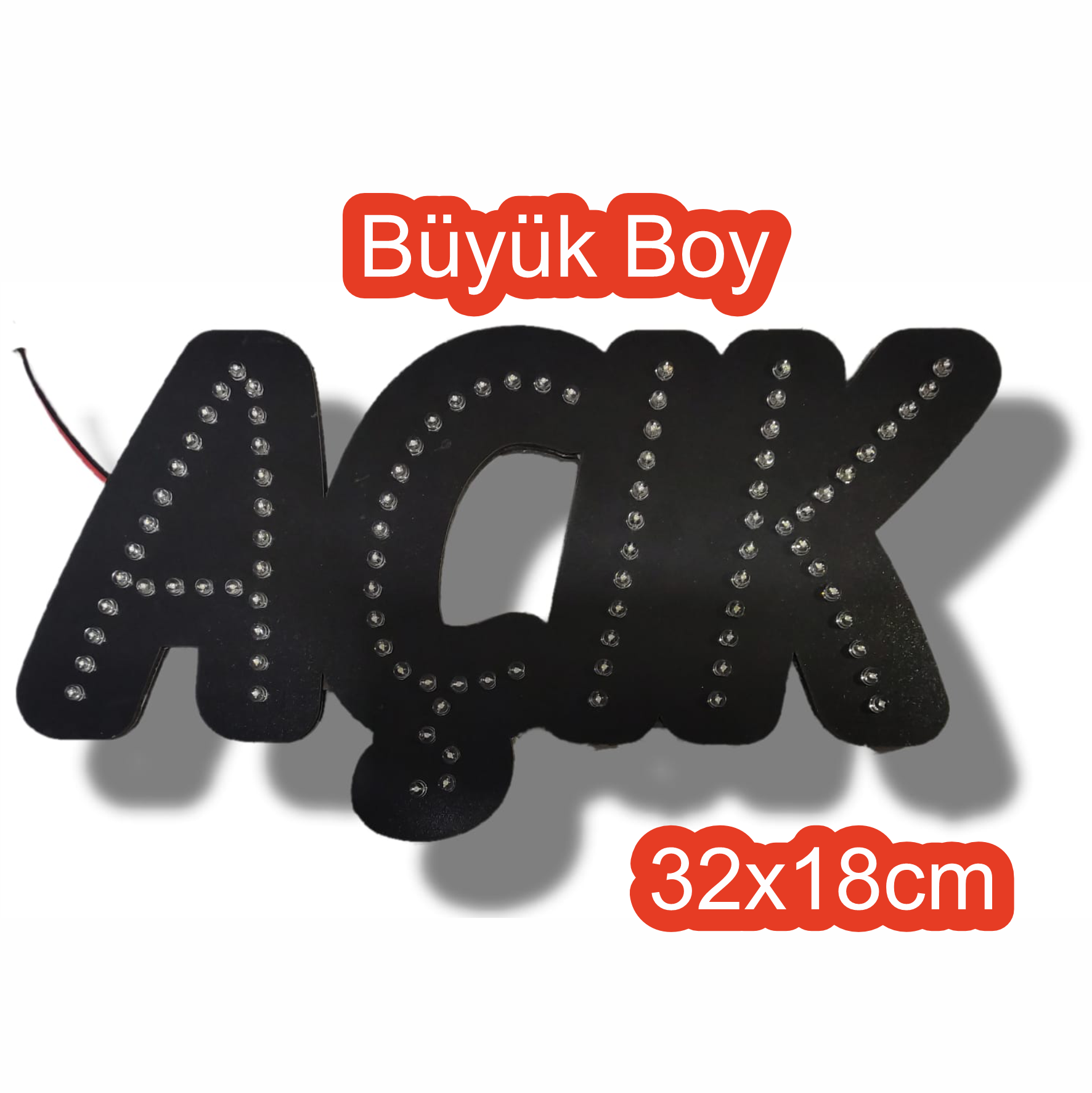 LED’li AÇIK Tabelası Büyük LED Açık yazısı Kırmızı