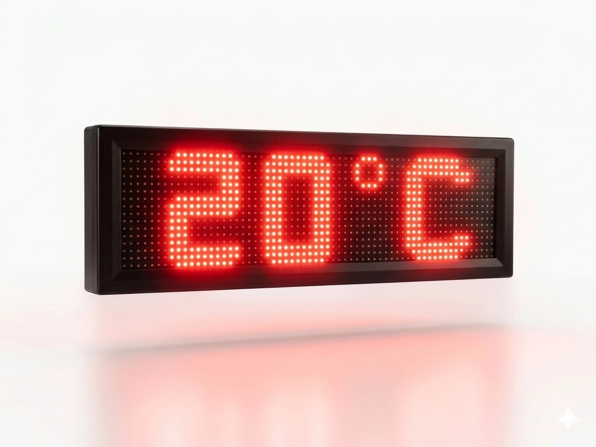 Dijital LED Saat 64x16cm Butonlu