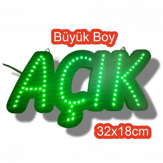 LED’li AÇIK Tabelası Büyük LED Açık yazısı Yeşil