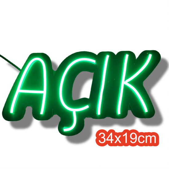 Açık Tabelası Açık Yazısı Neon LED - Yeşil