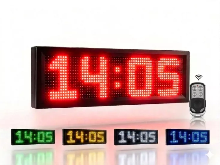 Dijital LED Saat 64x16cm Kumandalı