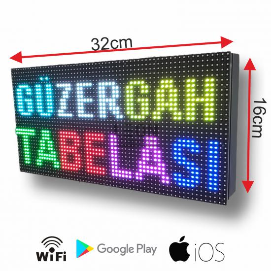 Güzergah Tabelası 16x32 P5 RGB Full Renkli Kablosuz Bağlantı Wi-Fi Kayan Yazı 12-24V