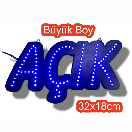 LED’li AÇIK Tabelası Büyük LED Açık yazısı Mavi