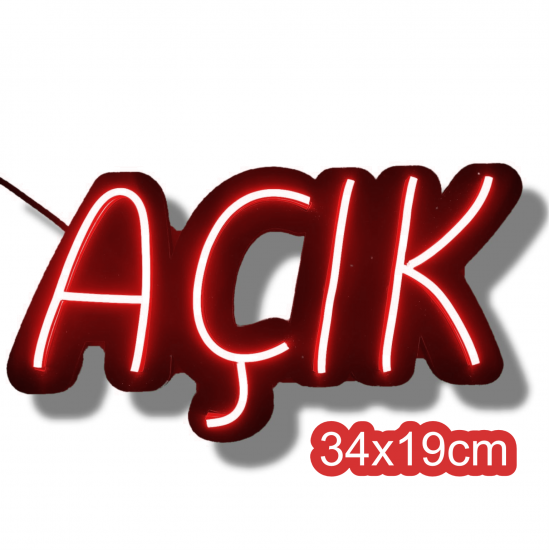 Açık Tabelası Açık Yazısı Neon LED - Kırmızı