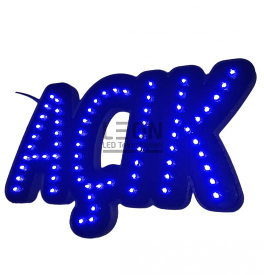 LED’li AÇIK Tabelası LED Açık yazısı Mavi