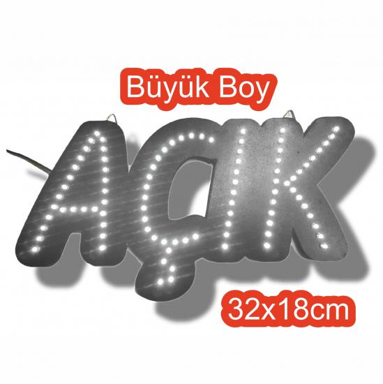 LED’li AÇIK Tabelası Büyük LED Açık yazısı Beyaz